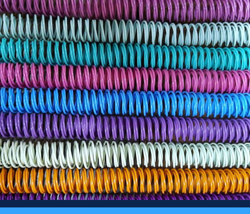 Distribuidora Almagro, fabrica de espirales plasticos para encuadernacion,  venta por mayor de espirales plasticos de pvc